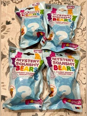 4 Mystery Squishy Bears Sensory Toy 5-Below New in Package